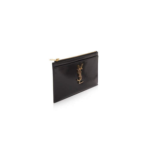 Saint Laurent Patent Monogram Bill Pouch