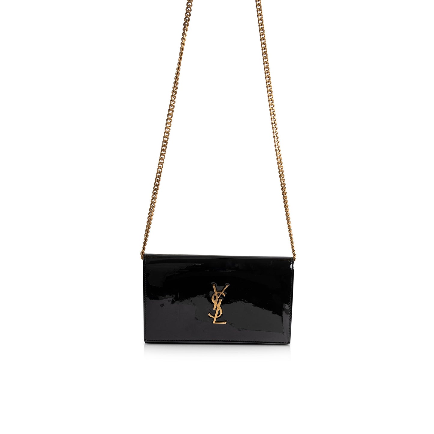 Saint Laurent Patent Leather Kate Chain Wallet