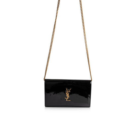 Saint Laurent Patent Leather Kate Chain Wallet