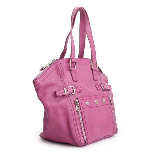 Saint Laurent Pink Calfskin Leather Small Downtown Tote