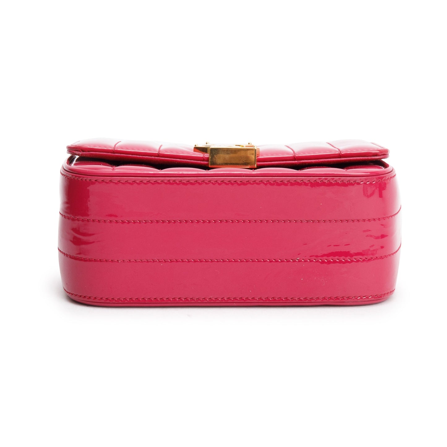 Saint Laurent Pink Patent Leather Small Monogram Vicky Chain Bag
