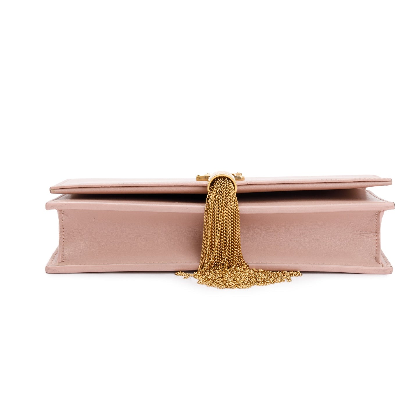 Saint Laurent Pink Smooth Calfskin Leather Small Classic Monogram Kate Tassel Chain Bag