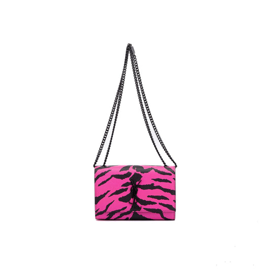 Saint Laurent Pink Zebra Print Monogram Small Kate Bag