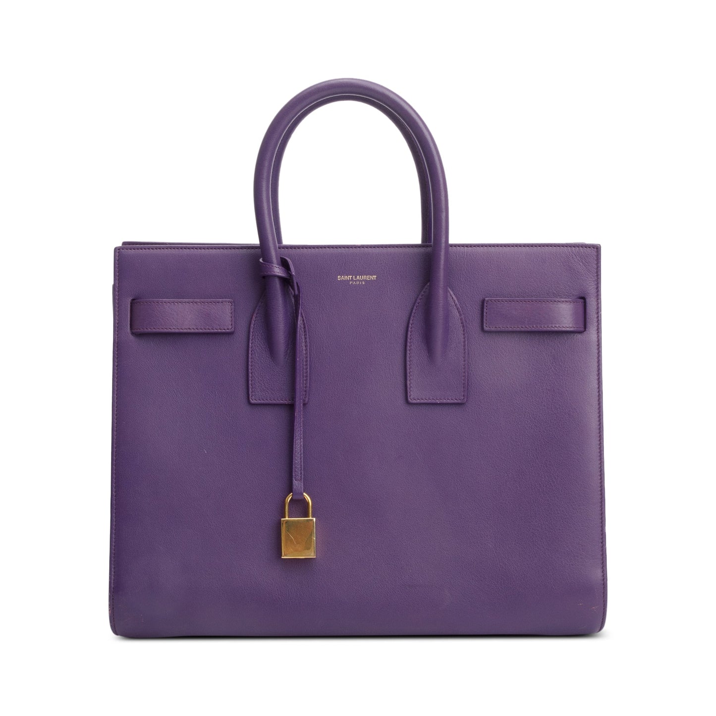 Saint Laurent Purple Calfskin Leather Small Sac De Jour