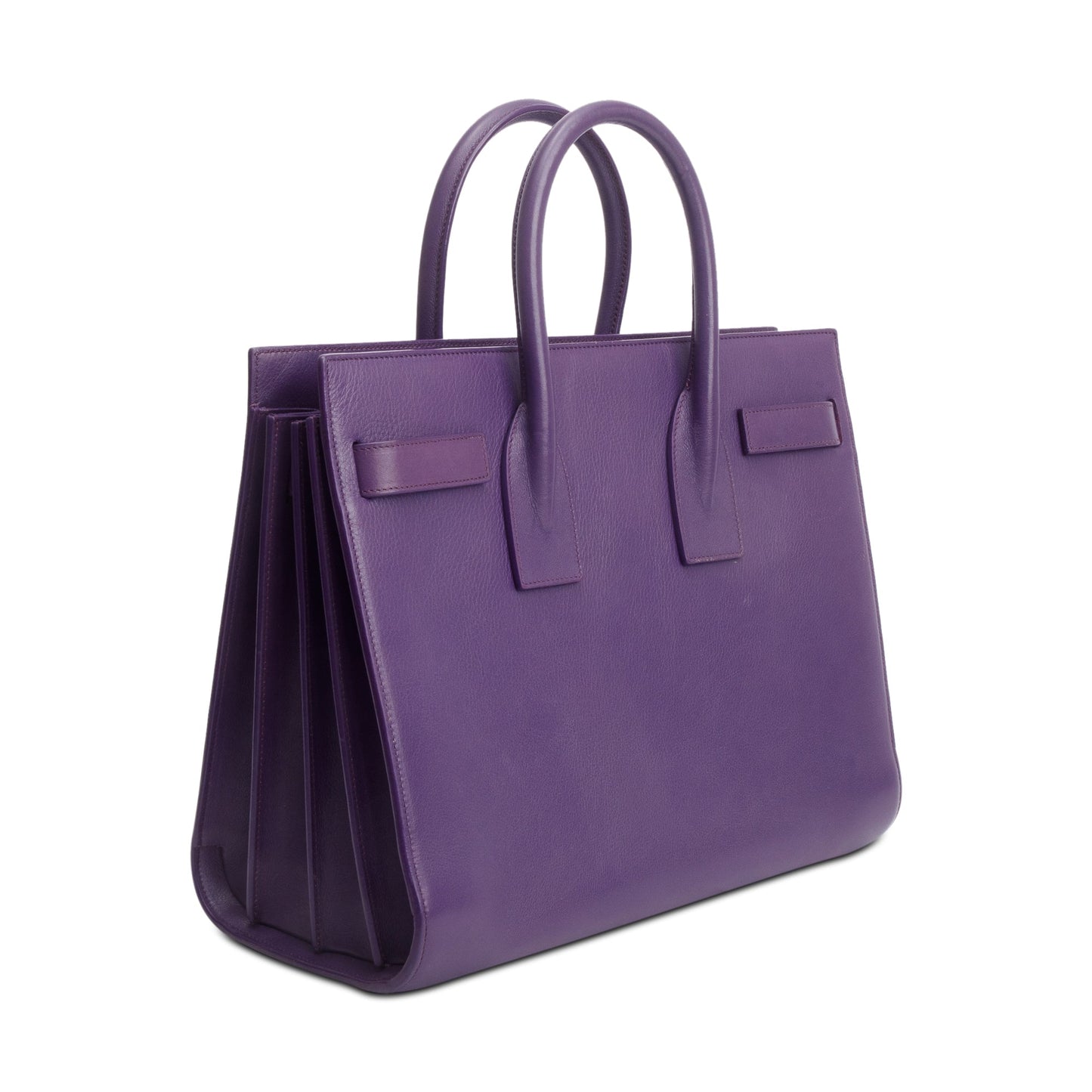 Saint Laurent Purple Calfskin Leather Small Sac De Jour
