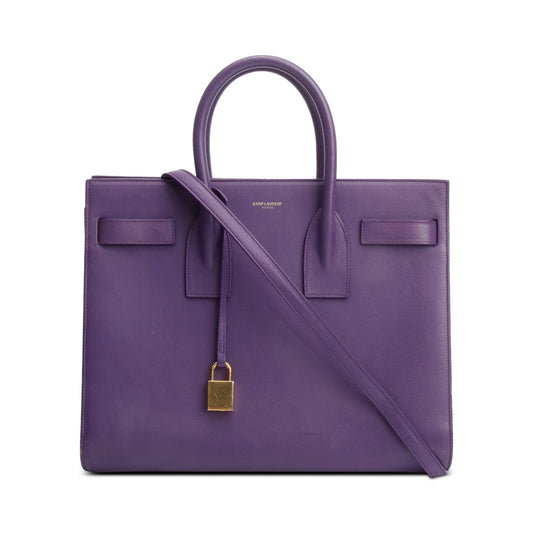 Saint Laurent Purple Calfskin Leather Small Sac De Jour