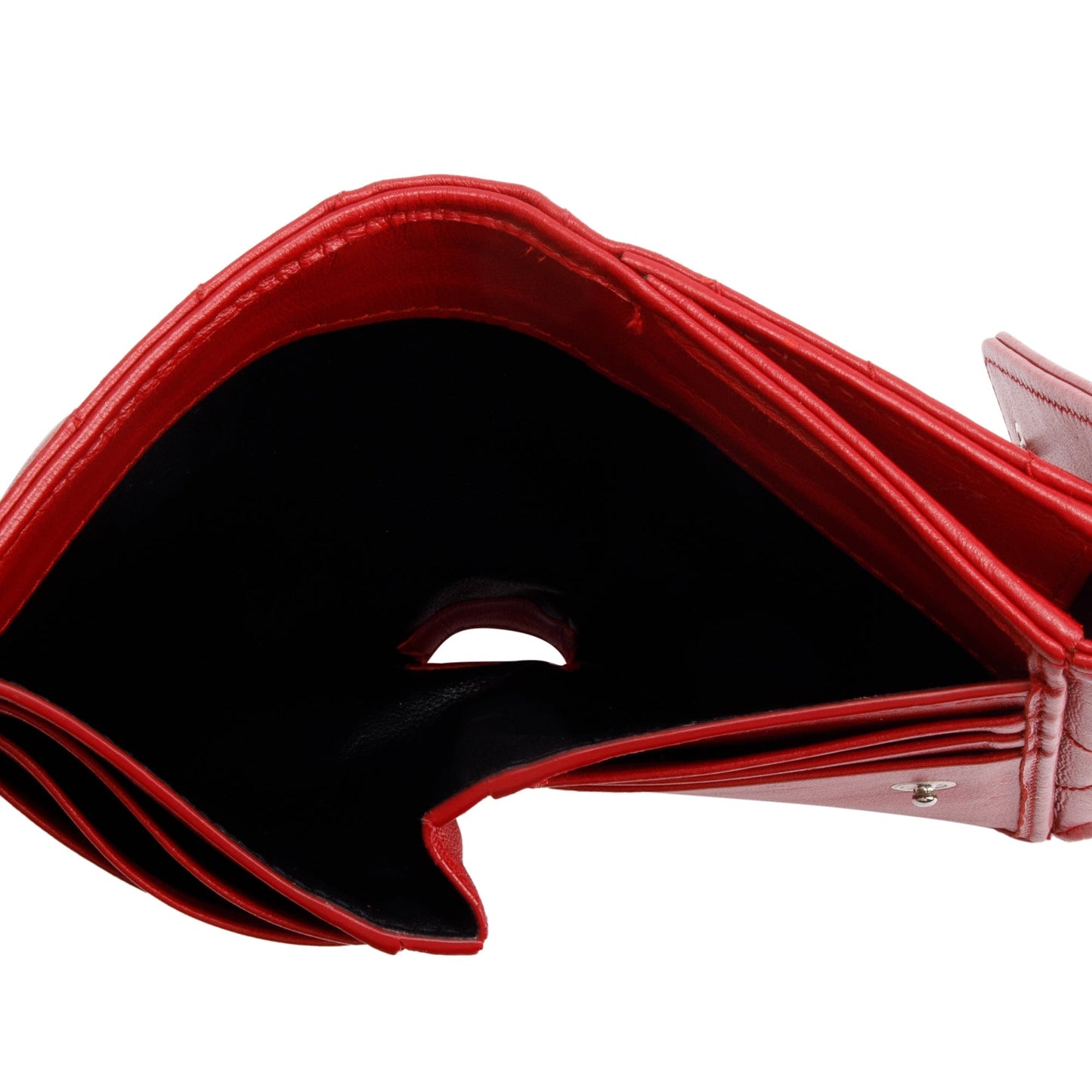 Saint Laurent Red Leather Compact Loulou Wallet