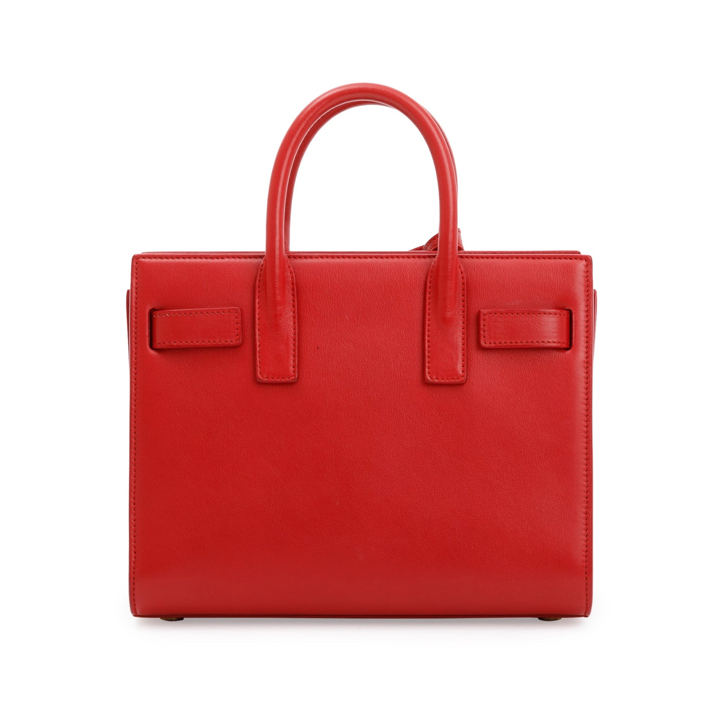 Saint Laurent Red Smooth Calfskin Leather Nano Sac De Jour