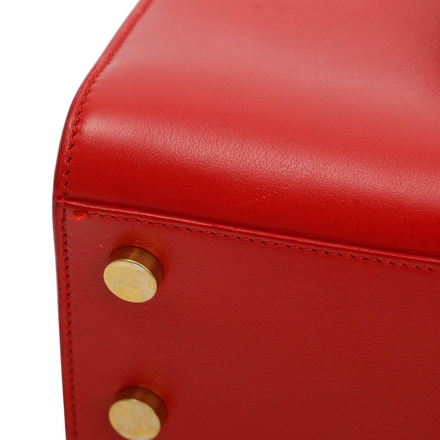 Saint Laurent Red Smooth Calfskin Leather Nano Sac De Jour