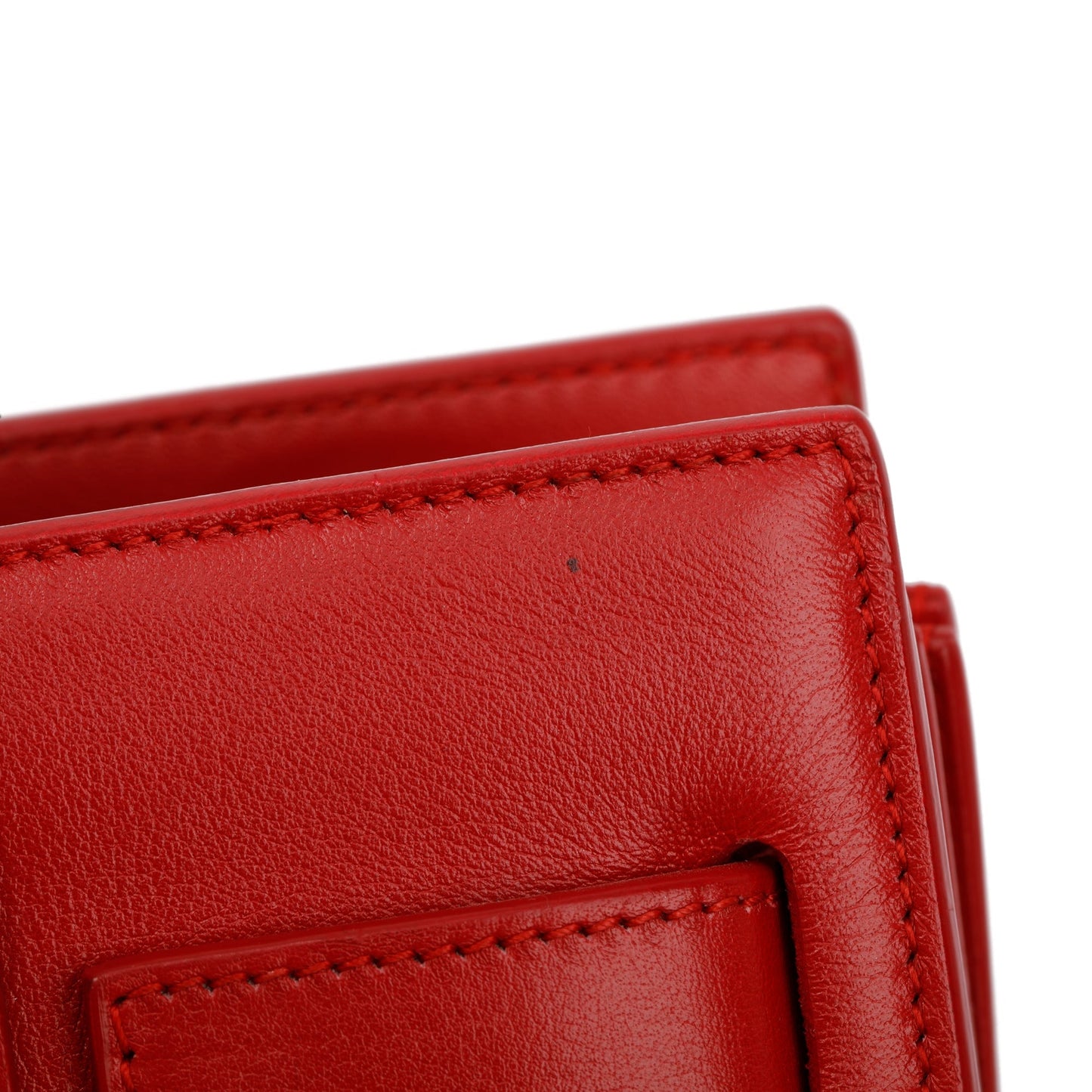 Saint Laurent Red Smooth Calfskin Leather Nano Sac De Jour