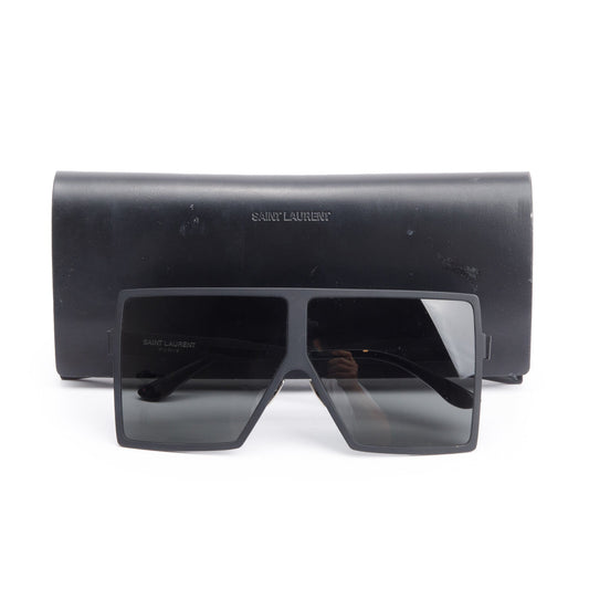 Saint Laurent SL 182 Black Acetate Betty Shield Sunglasses