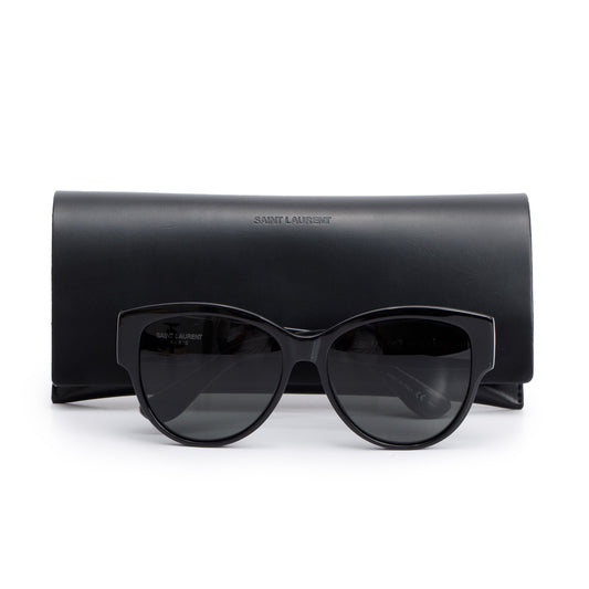 Saint Laurent SL M3 Black Acetate Monogram Logo Wayfarer Sunglasses