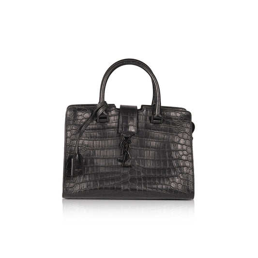 Saint Laurent Small Embossed Croc Monogram Cabas Bag