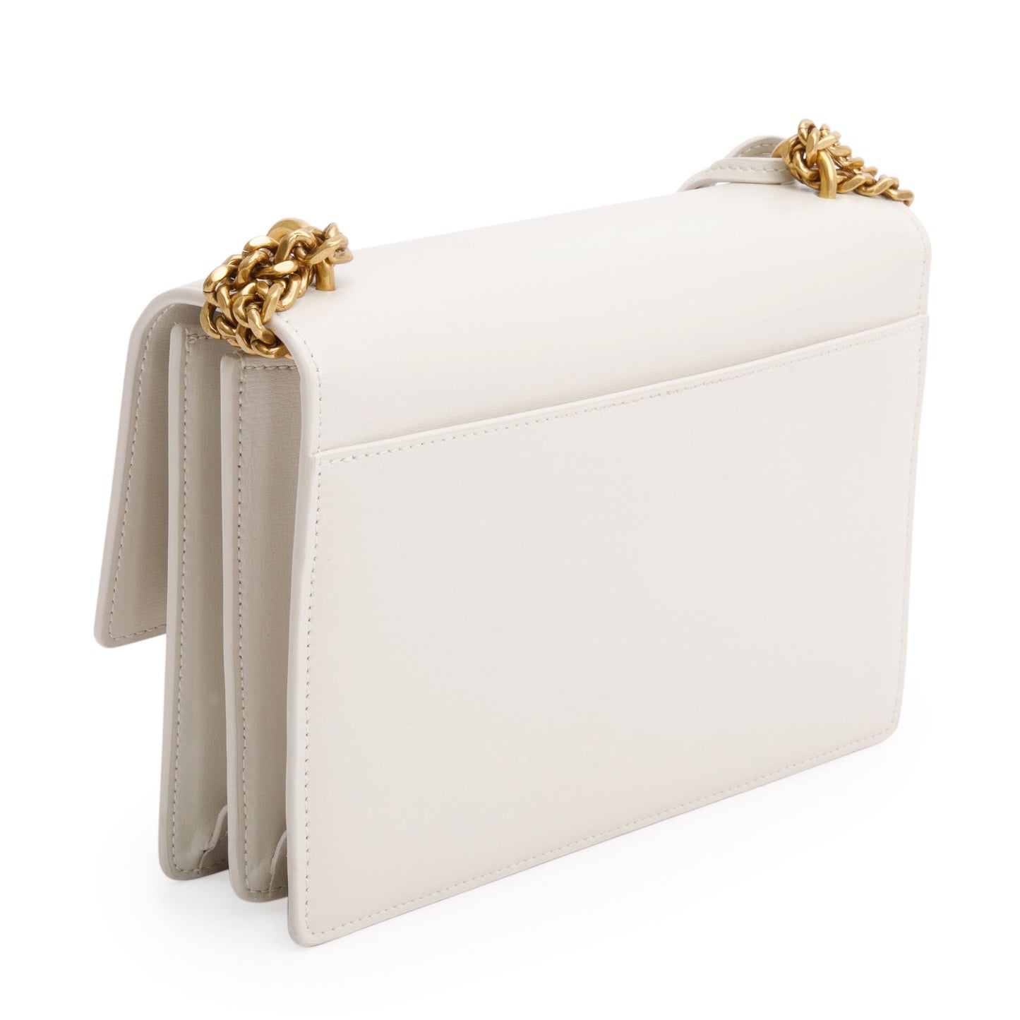Saint Laurent White Calfskin Leather Medium Sunset Shoulder Bag