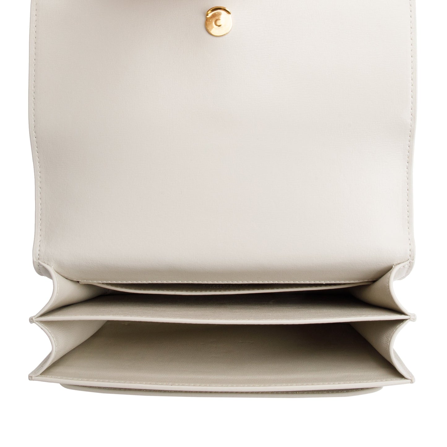 Saint Laurent White Calfskin Leather Medium Sunset Shoulder Bag