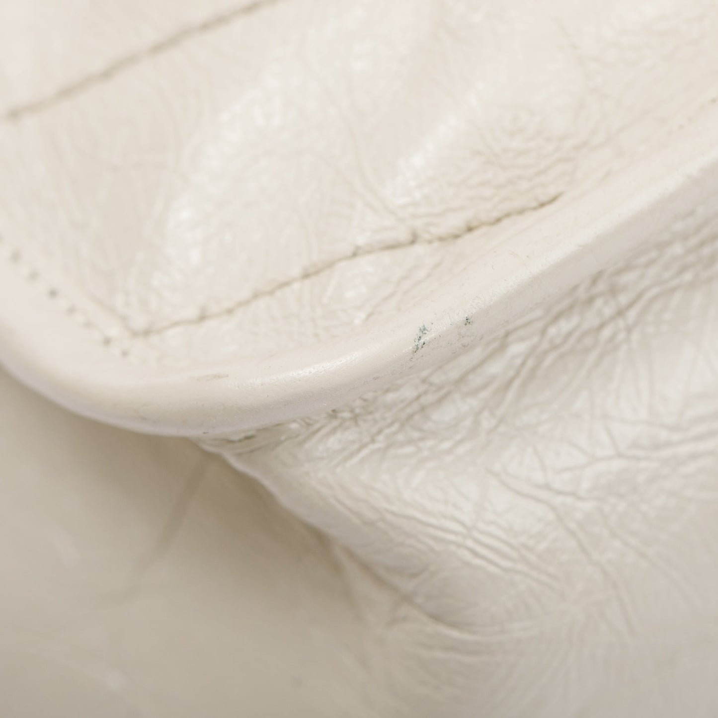 Saint Laurent White Crinkled Calfskin Leather Medium Niki Shoulder Bag
