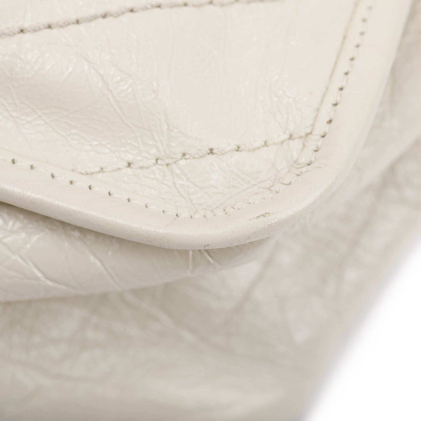 Saint Laurent White Crinkled Calfskin Leather Medium Niki Shoulder Bag