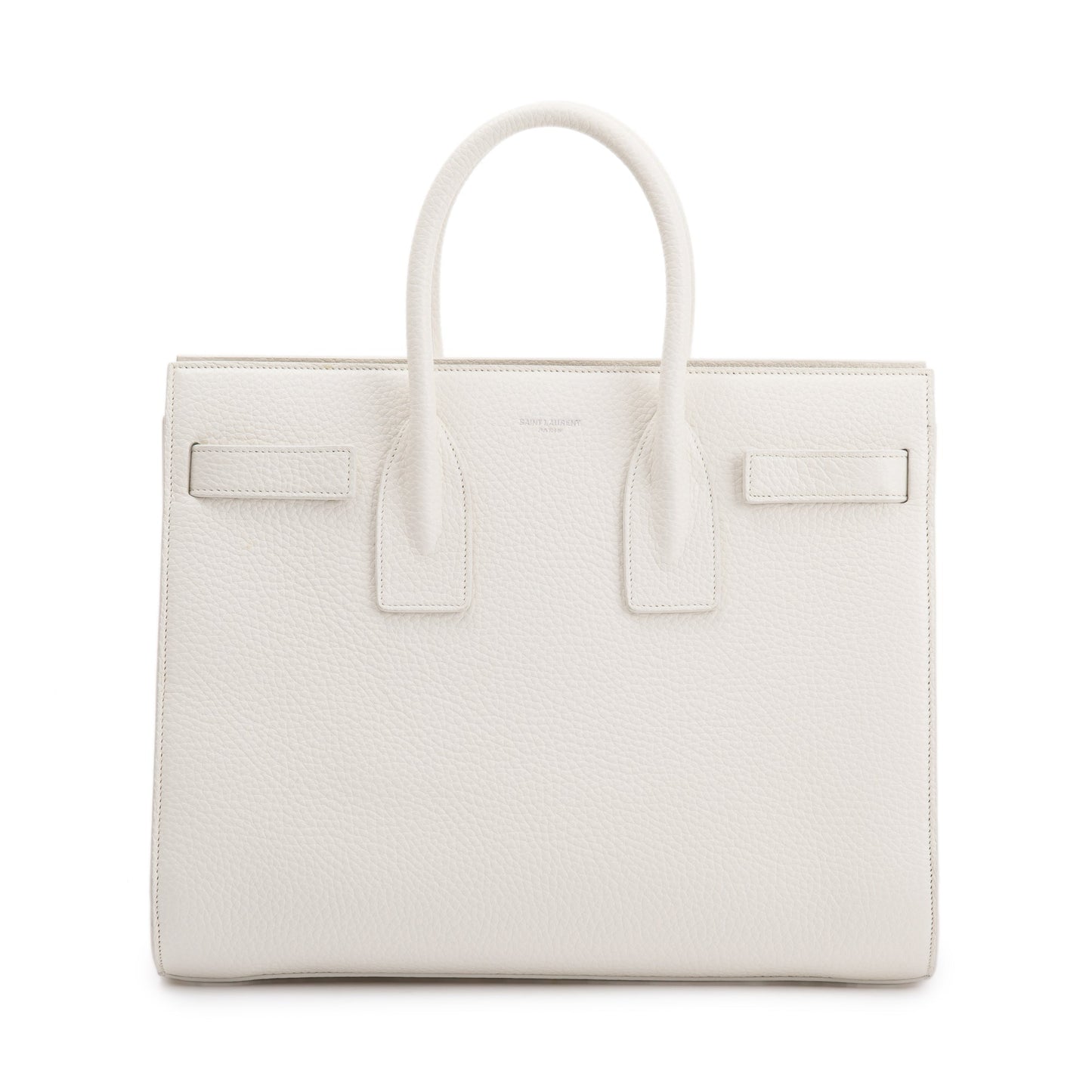 Saint Laurent White Grained Calfskin Small Sac De Jour