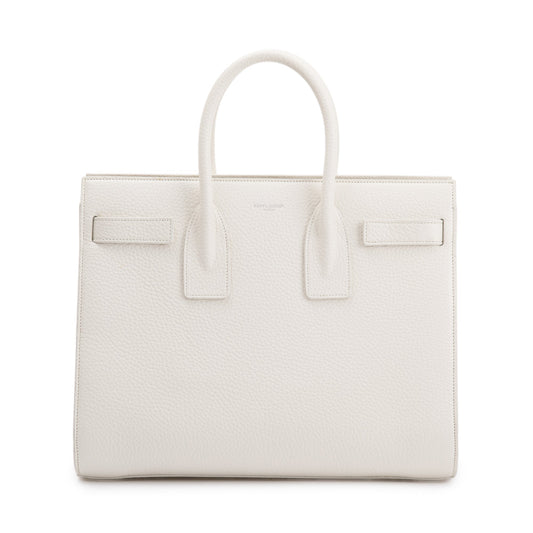 Saint Laurent White Grained Calfskin Small Sac De Jour