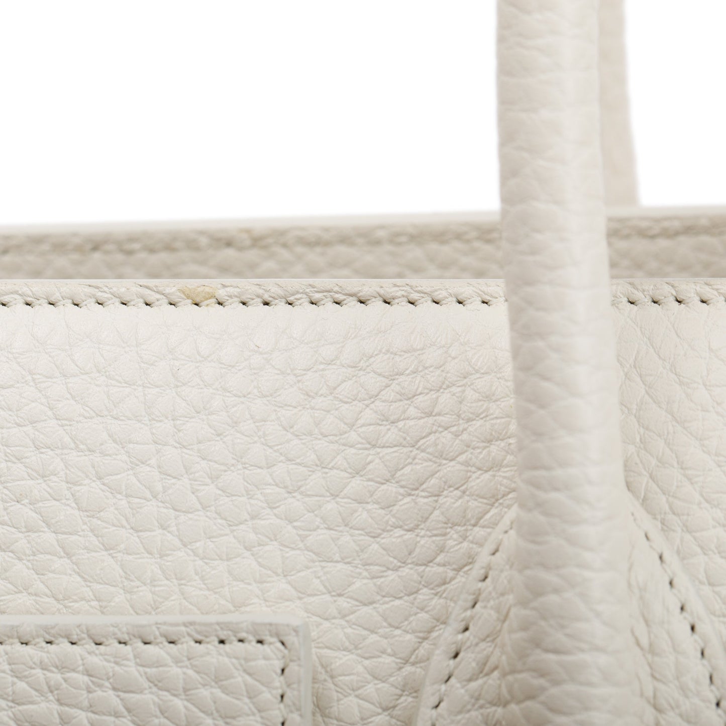 Saint Laurent White Grained Calfskin Small Sac De Jour