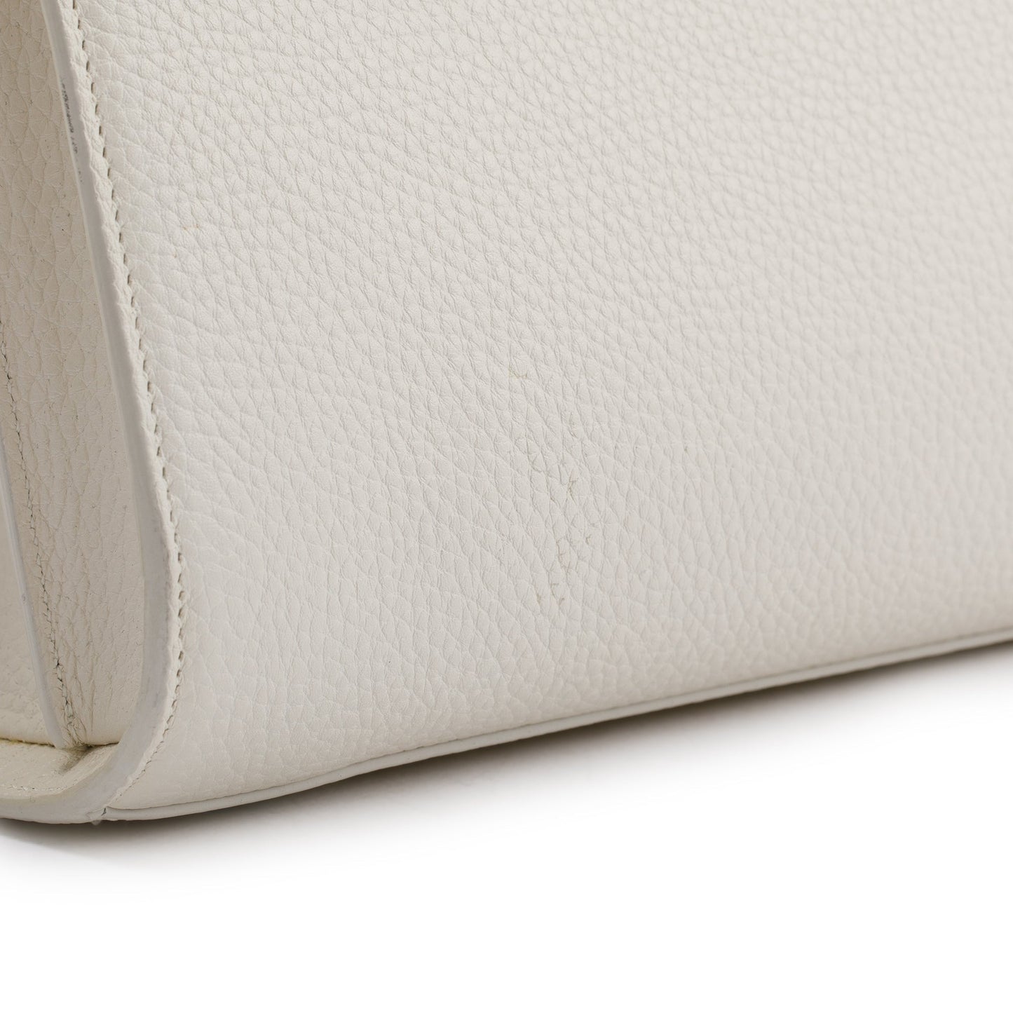 Saint Laurent White Grained Calfskin Small Sac De Jour