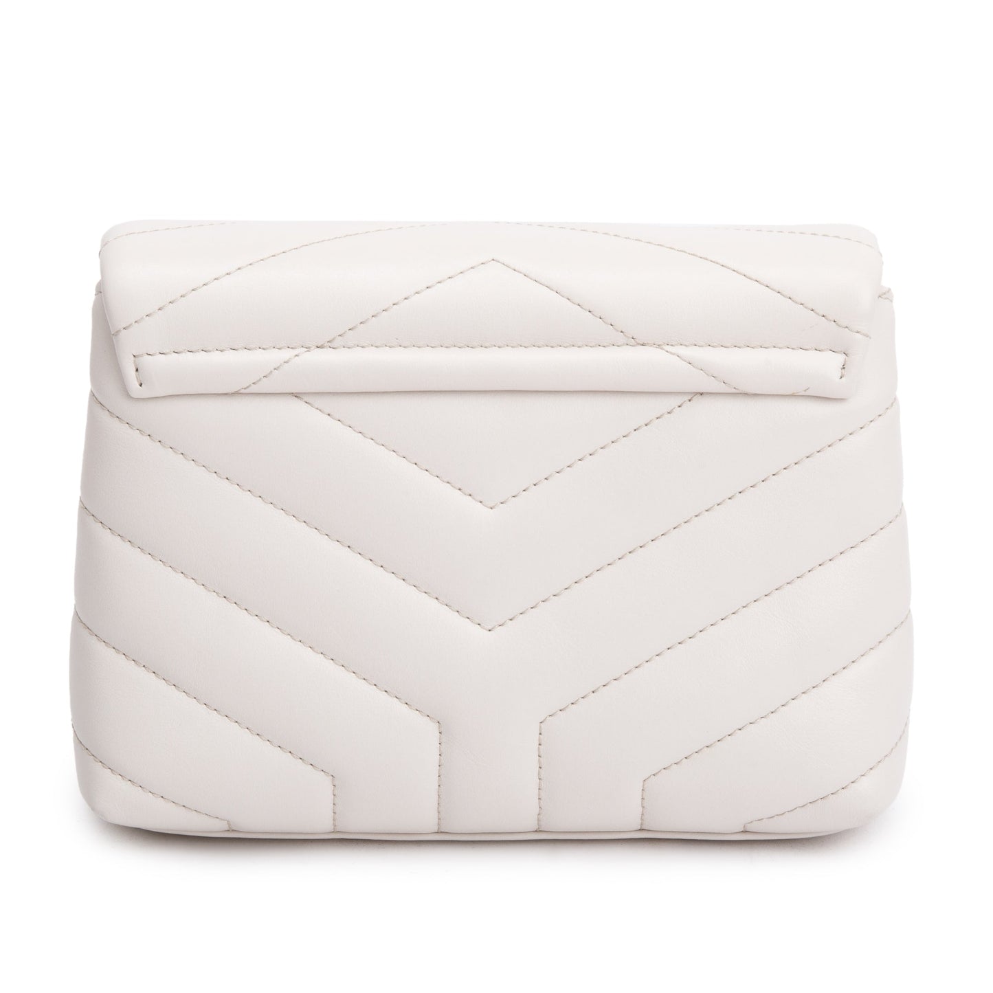 Saint Laurent White Monogram Matelasse Toy Loulou Crossbody Bag