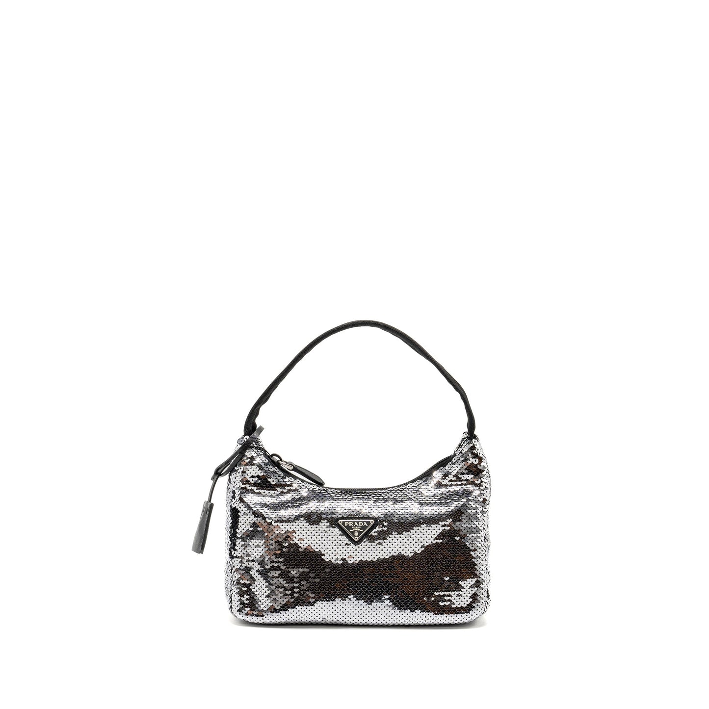 Prada Re-Edition Mini Bag Sequin Argento SHW
