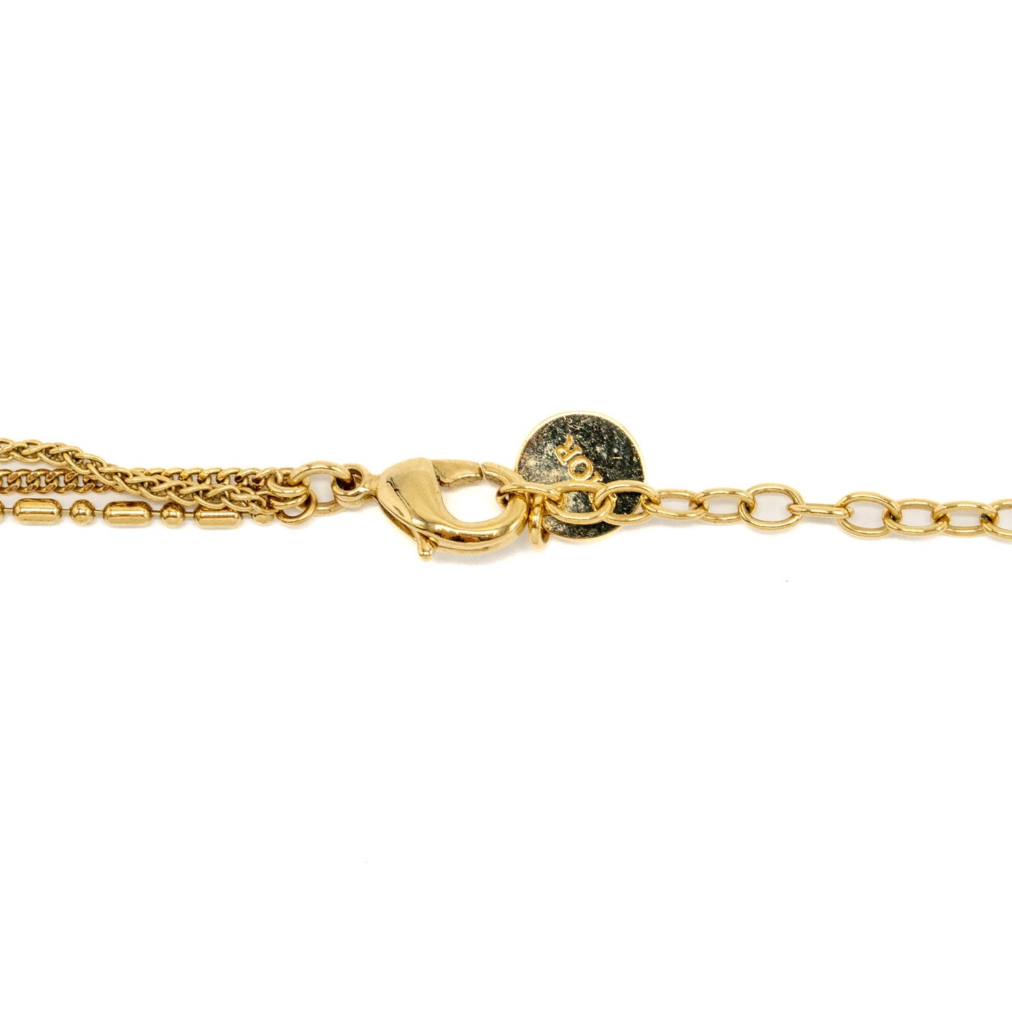 Luxury Dior CD and Pearl Necklace Crystal Gold Tone
