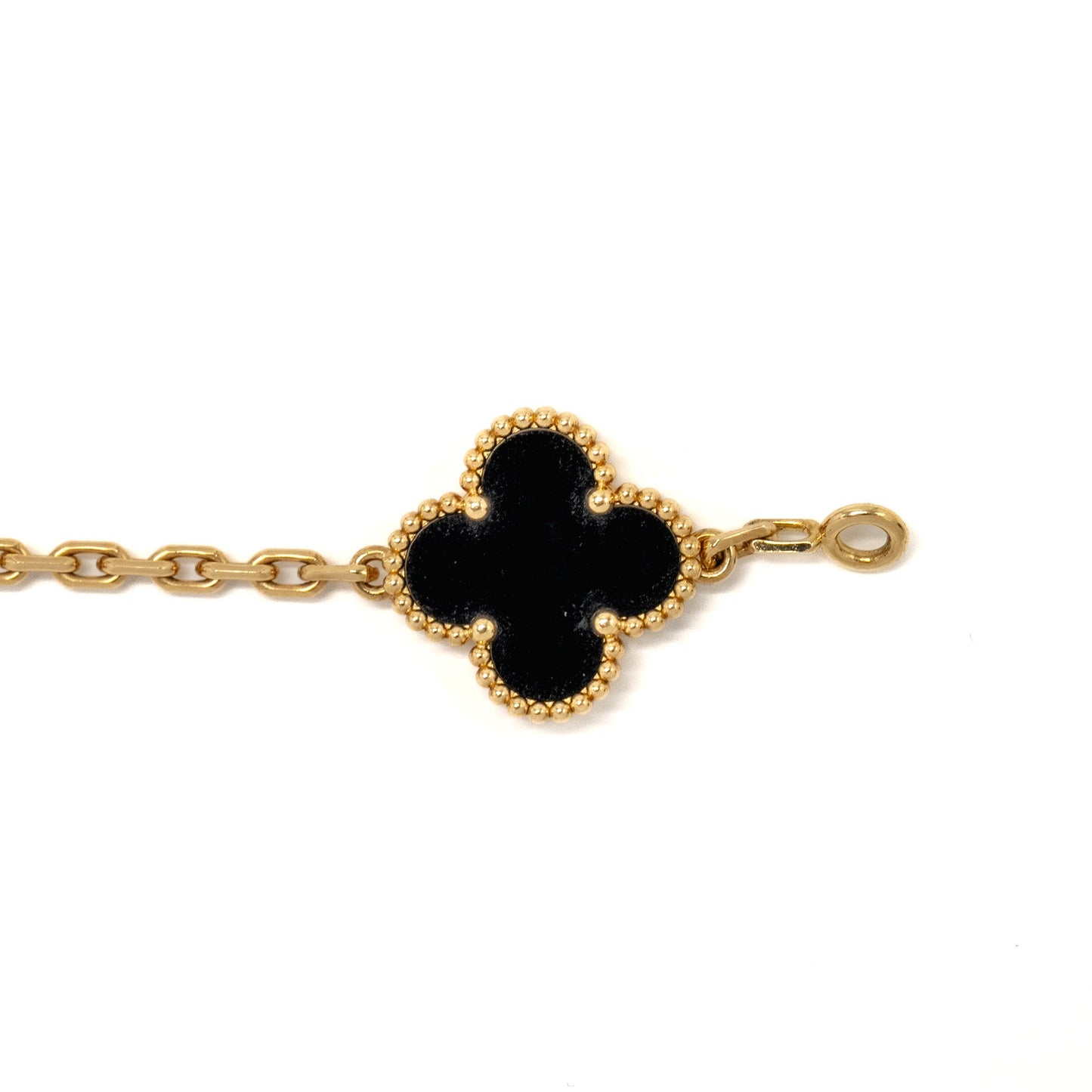 Van Cleef & Arpels Vintage Alhambra 5-Motif Bracelet Yellow Gold/ Onyx