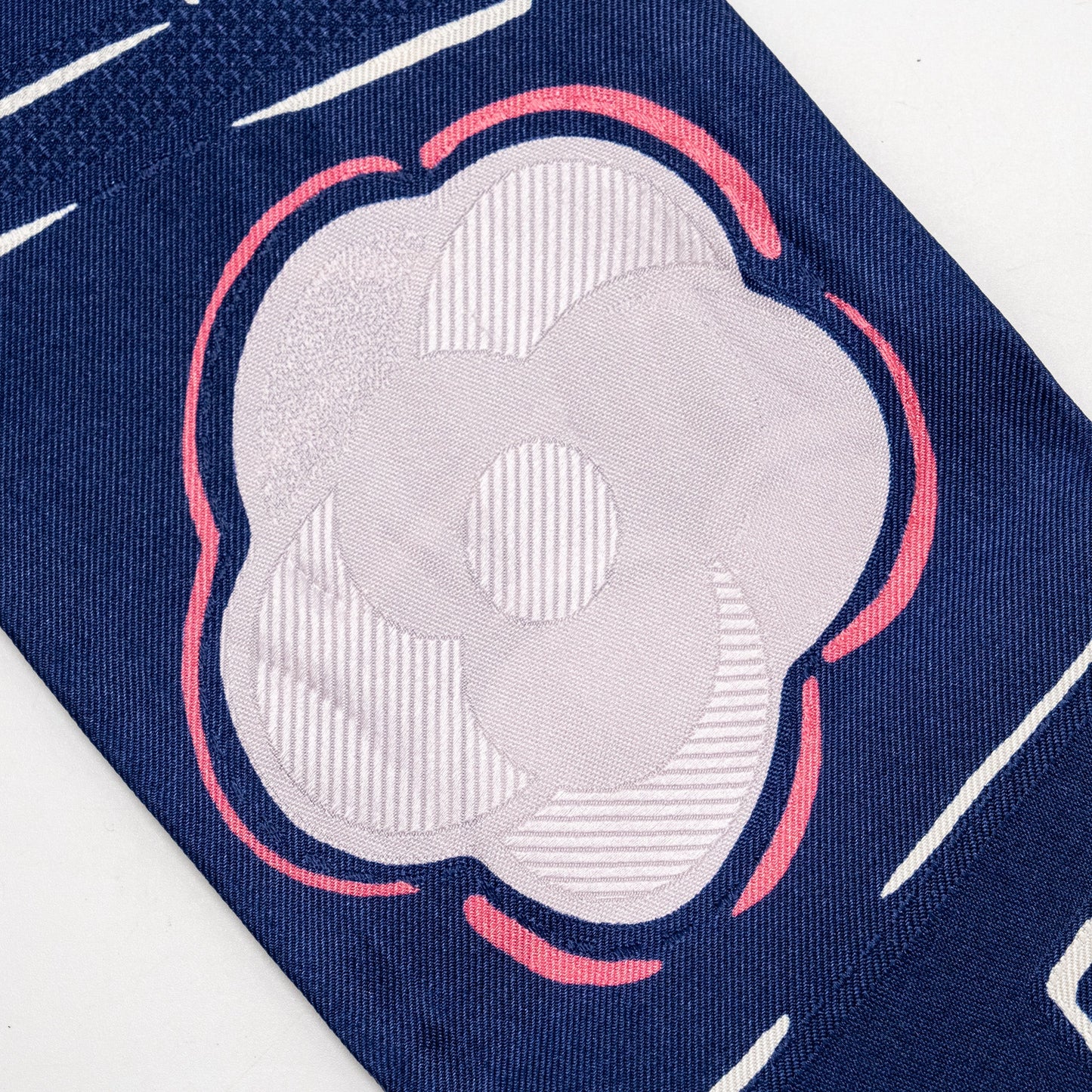 Chanel CC Logo Flower Print Large Twilly Navy/Multicolour