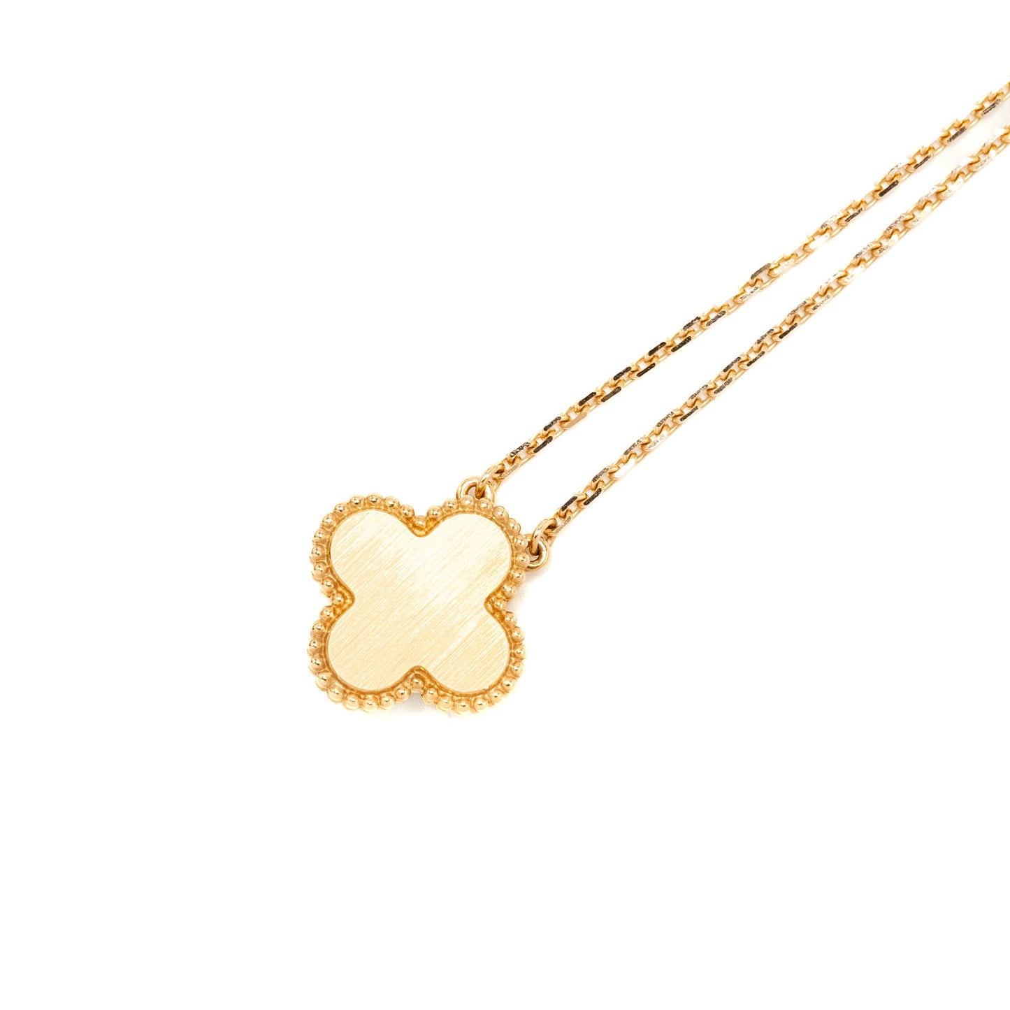 Van Cleef & Arpels 2023 Alhambra Holiday Limited Pendant Silver Obsidian/Rose Gold/DIAMOND