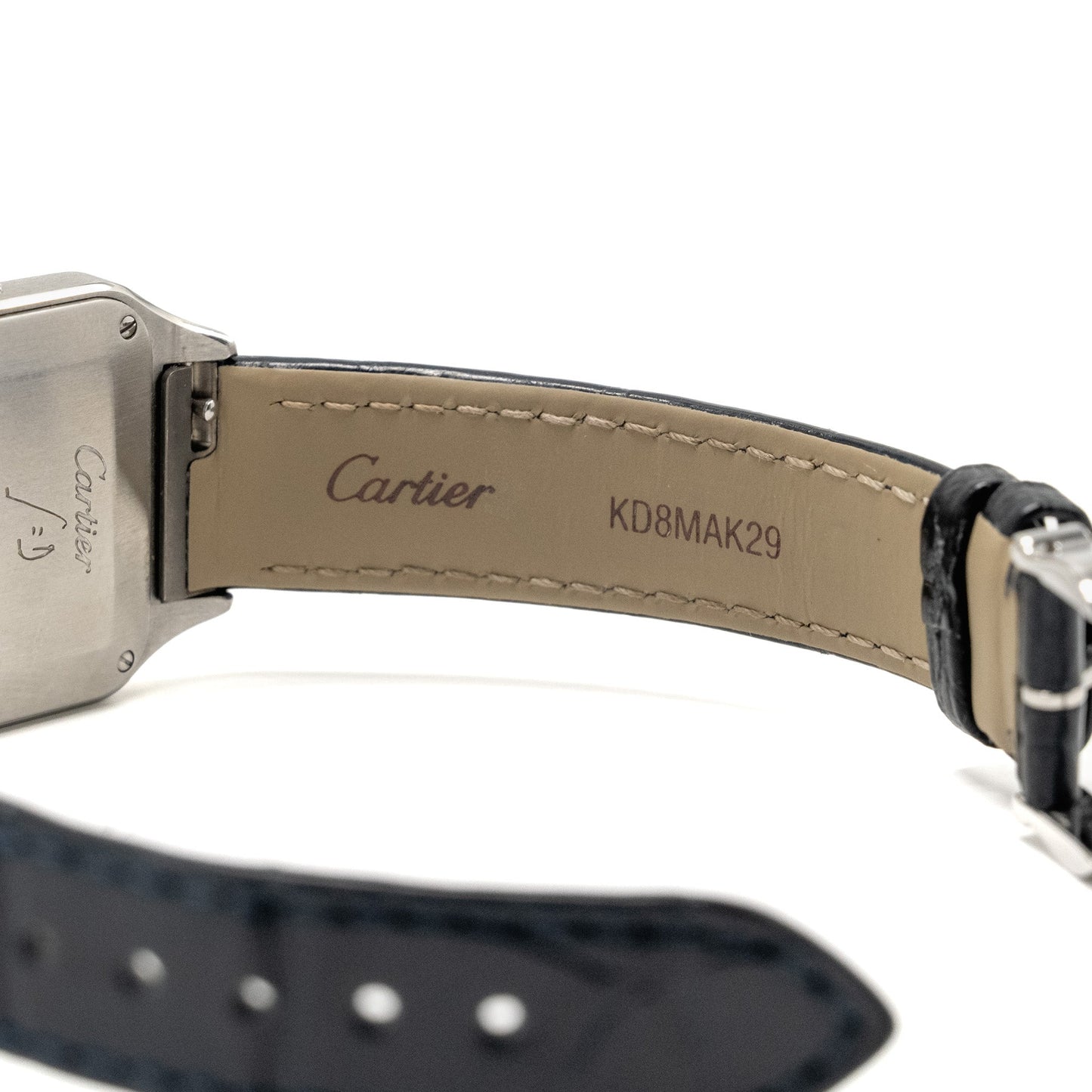 Cartier Santos-Dumont Watch, Small Model, Steel Case with Alligator Strap Model: CRWSSA0023