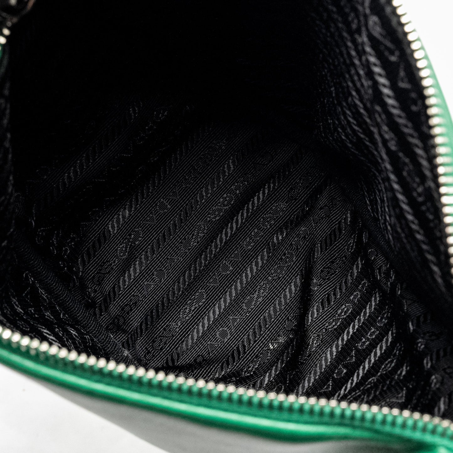 Prada Triangle Shoulder Bag Leather Green SHW