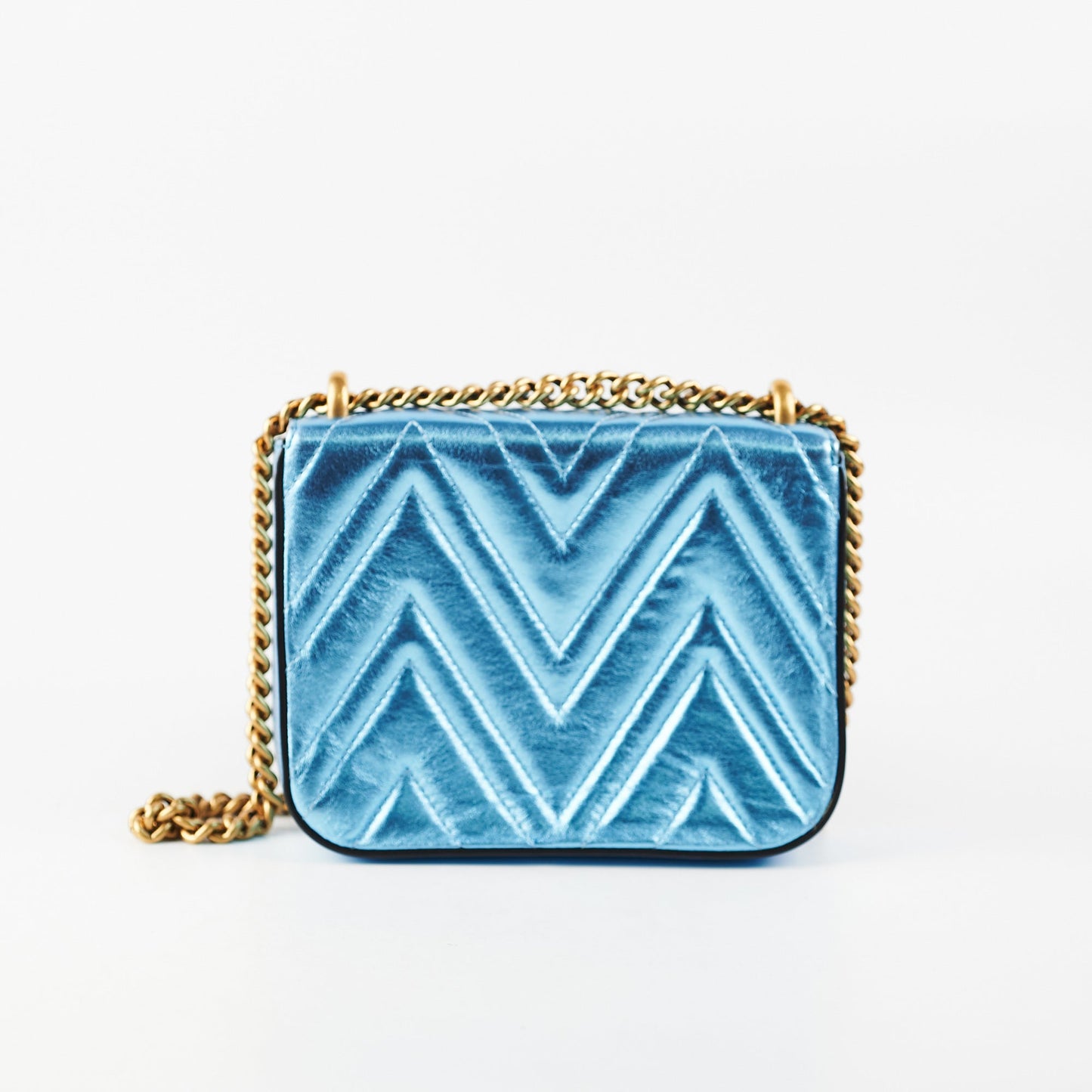 Luxury Gucci Trending 2025 Broadway Cat Tiger Metallic Blue Bag