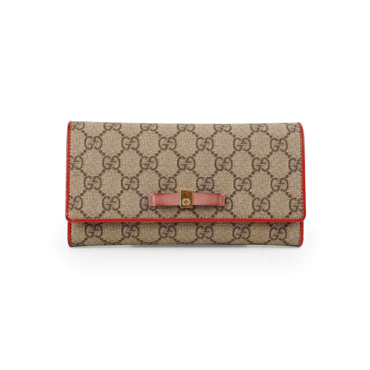 Luxury Gucci Trending 2025 Bow Long Wallet Monogram Canvas