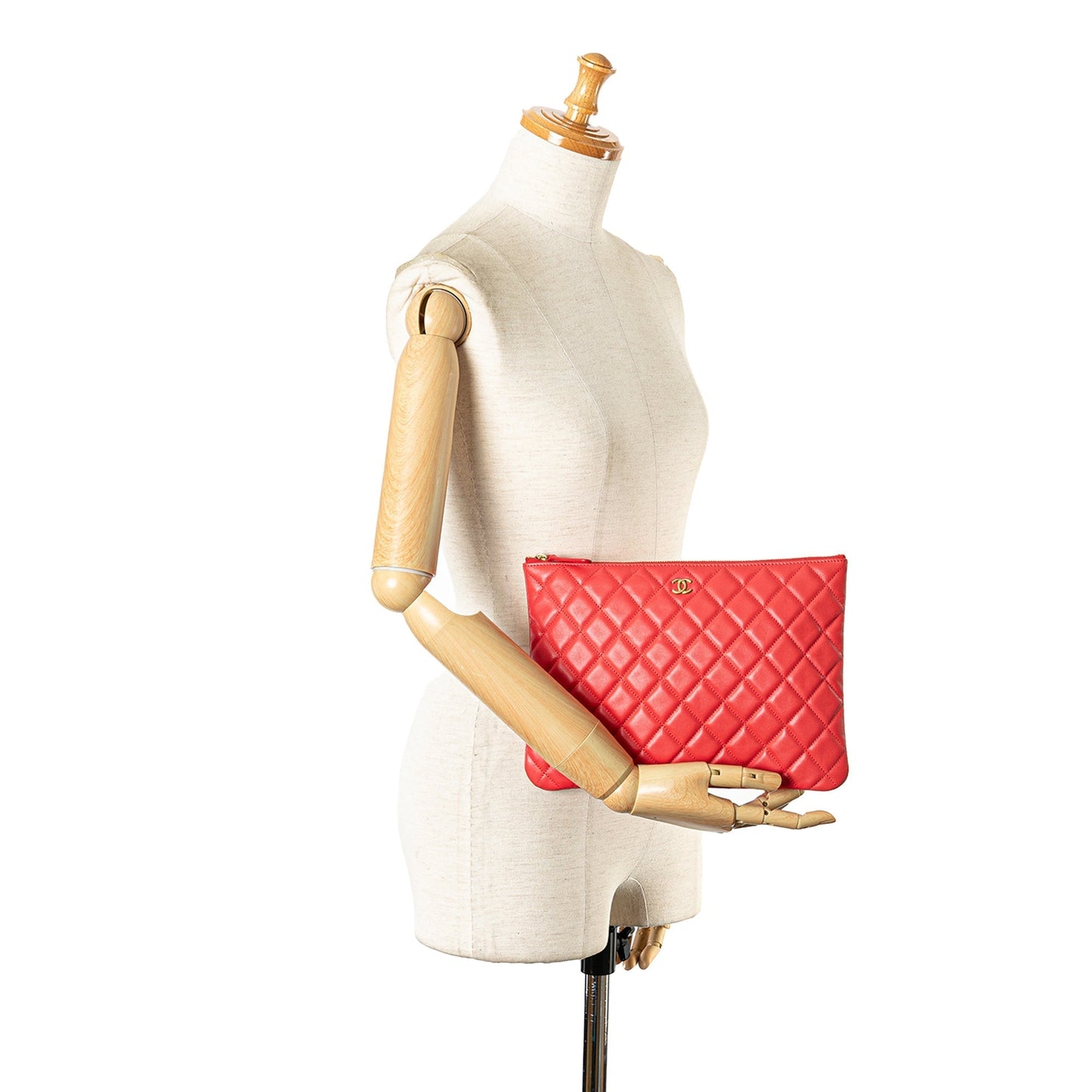 CHANEL Quilted Lambskin O Case Clutch Clutch Bag