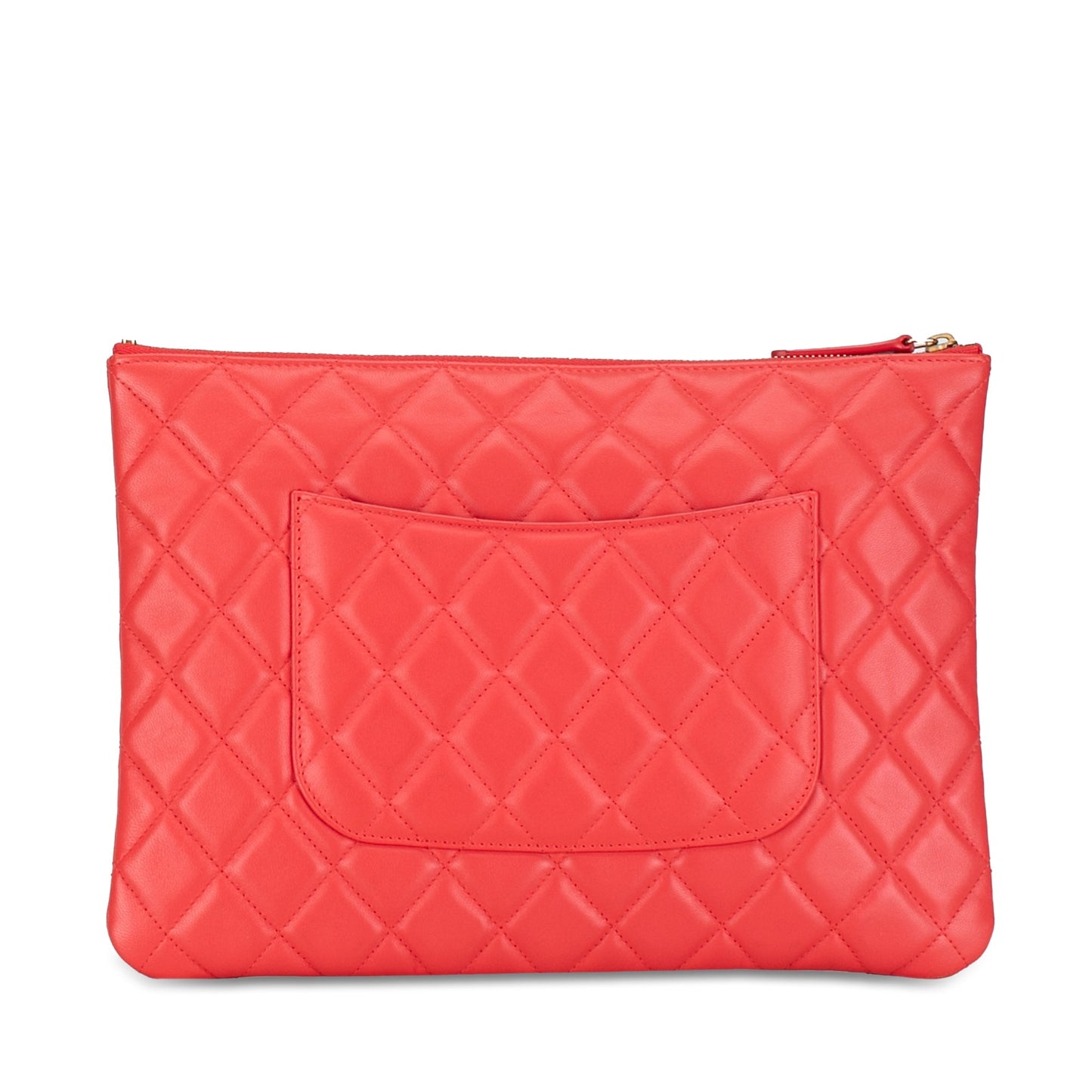 CHANEL Quilted Lambskin O Case Clutch Clutch Bag