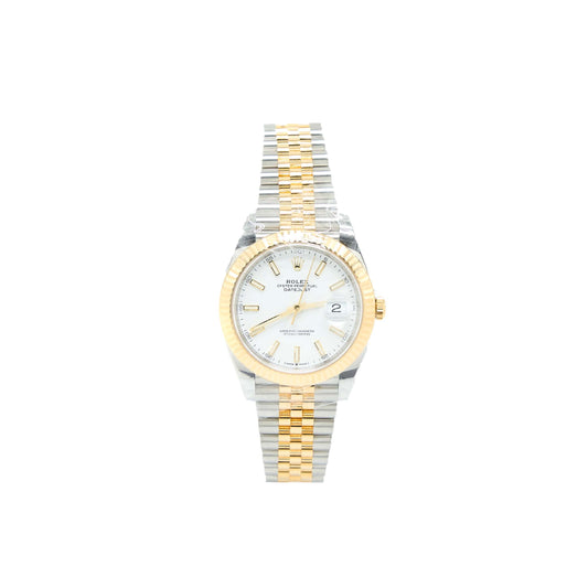 Rolex Datejust 41MM Oyster Steel Yellow Gold White Dial Jubilee Bracelet M126333-0016
