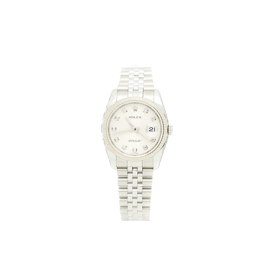 Rolex Datejust 36 Oyster Perpetual Stainless Steel/ White Gold Diamond Computer Dial Diamonds Jubilee Bracelet M116234-0011