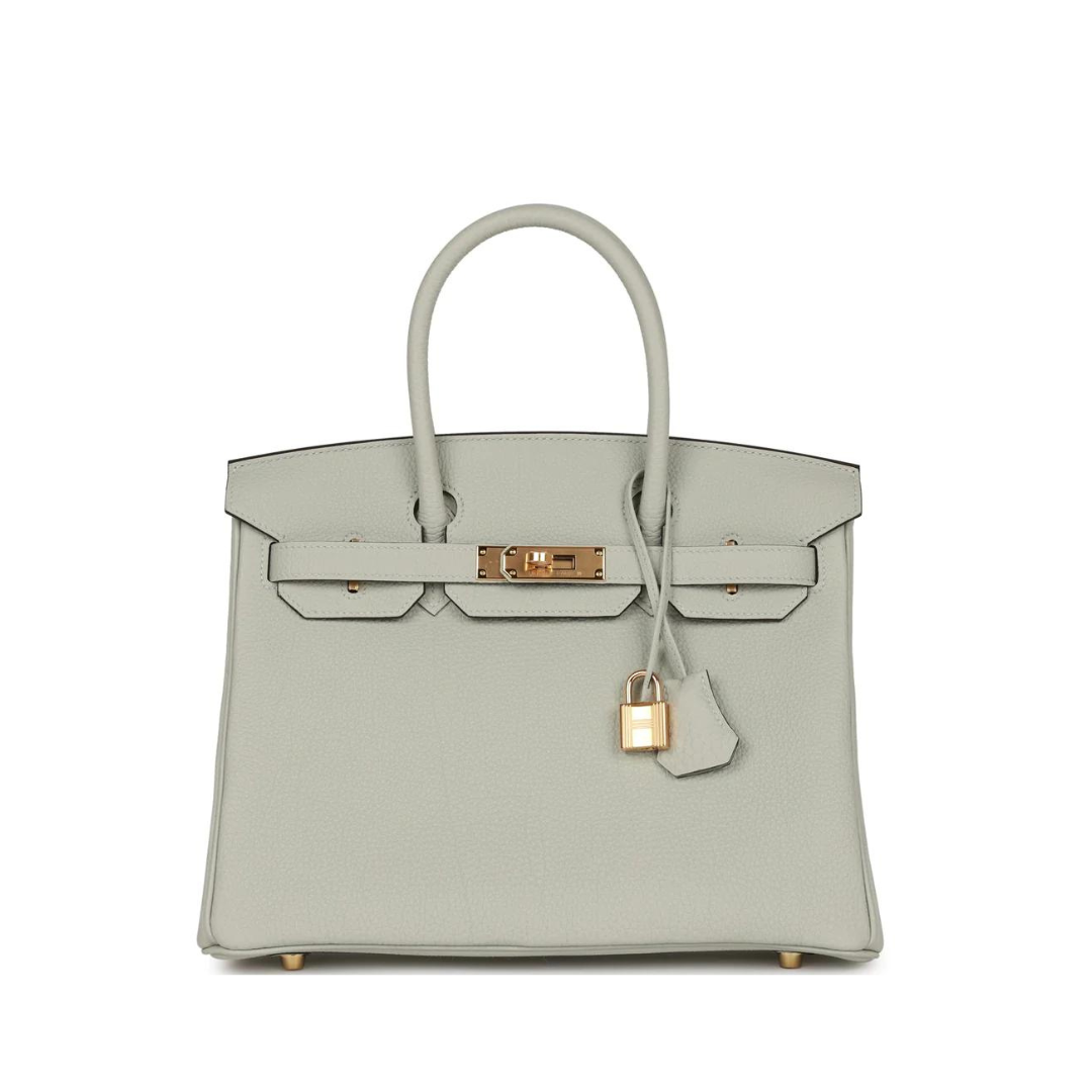 Luxury Hermes Birkin 30 Veau Togo Gris Neve Gold Hardware