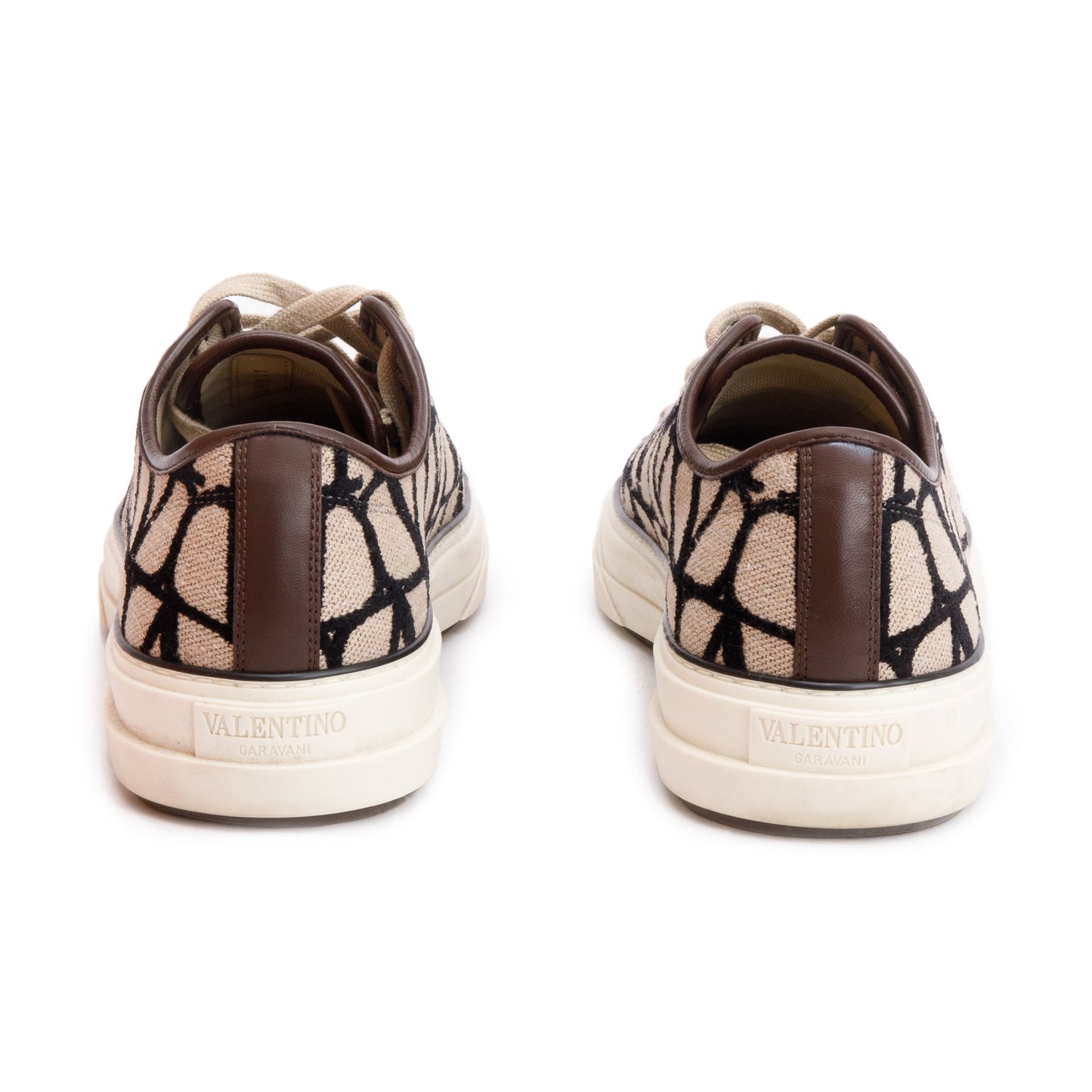 Valentino Brown Toile Iconographe Totaloop Low-Top Sneakers, Size 41