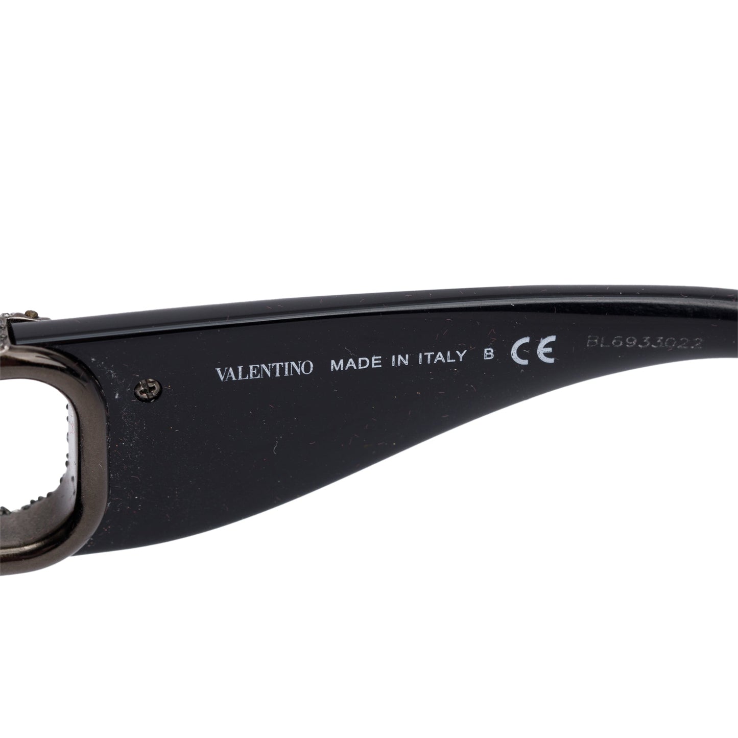 Valentino VA 4074 Black Acetate Crystal V Logo Cat-Eye Sunglasses