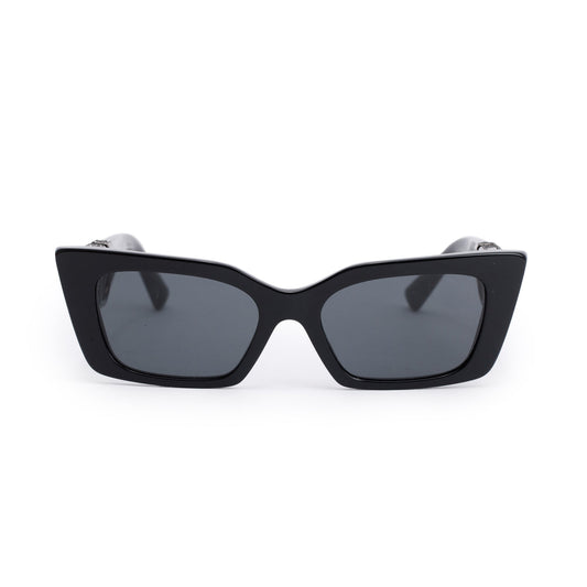 Valentino VA 4074 Black Acetate Crystal V Logo Cat-Eye Sunglasses