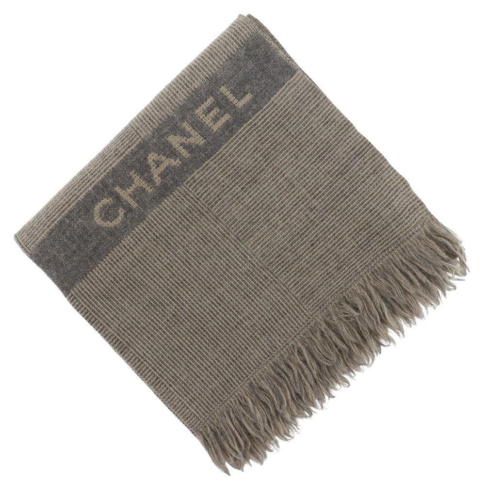 Chanel Wool Logo Scarf Unisex