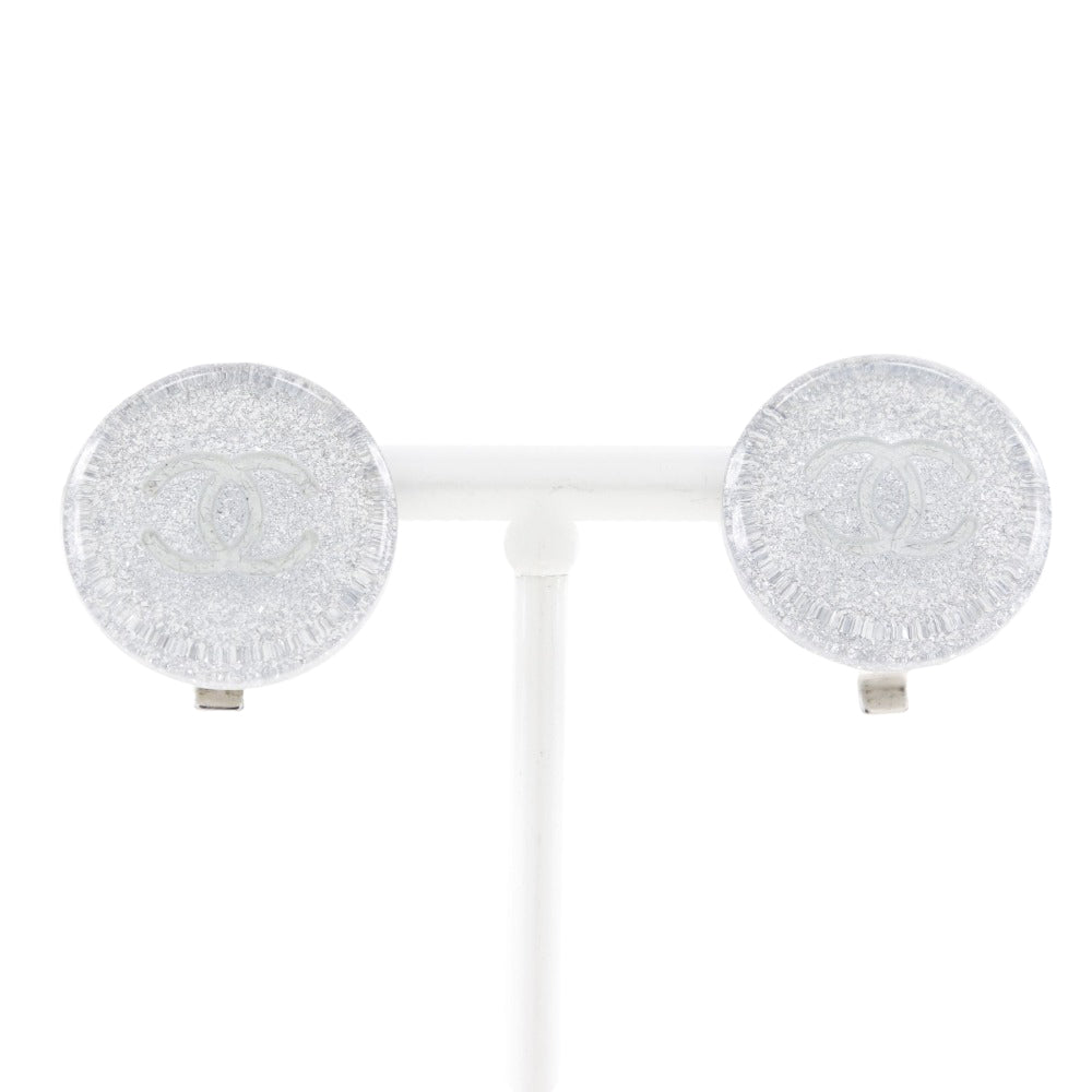 Chanel Coco Mark Earrings Silver 00A