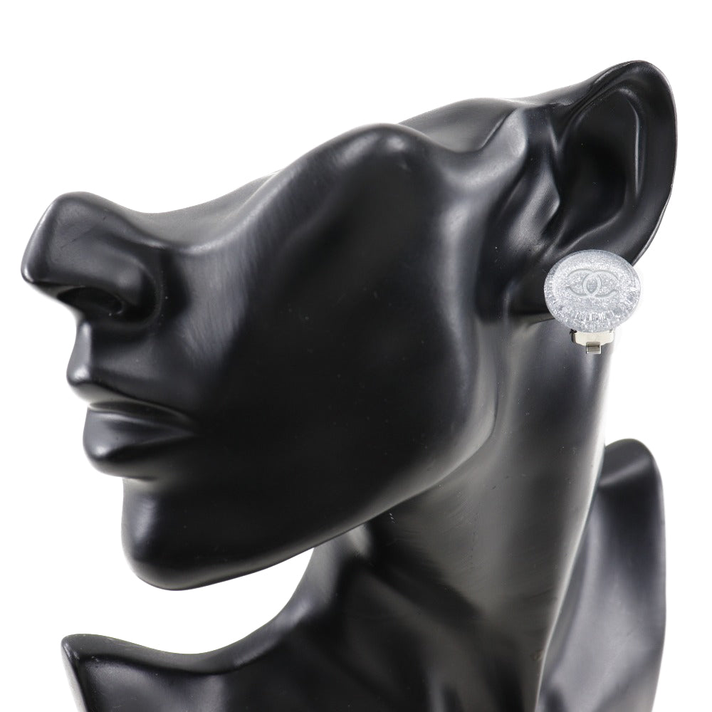 Chanel Coco Mark Earrings Silver 00A