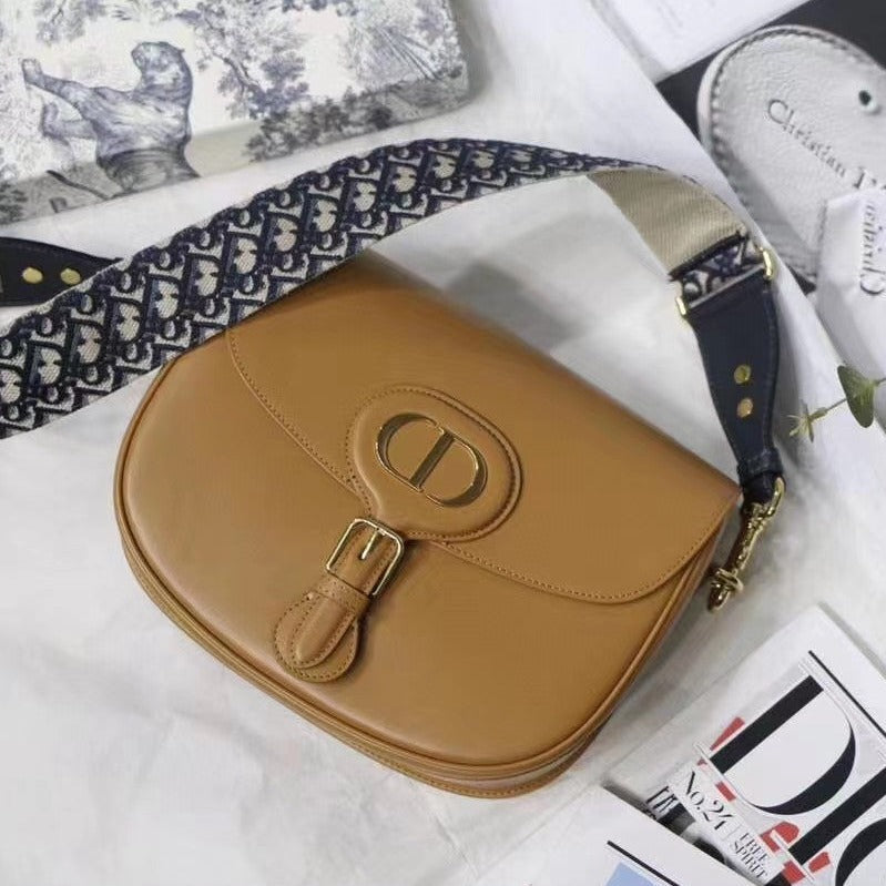 Luxury DiorLARGE BOBBY BAG 27CM COGNAC-COLORED CALFSKIN