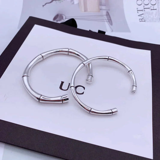 Luxury Gucci STERLING SILVER HIGH BAMBOO OPEN BRACELET