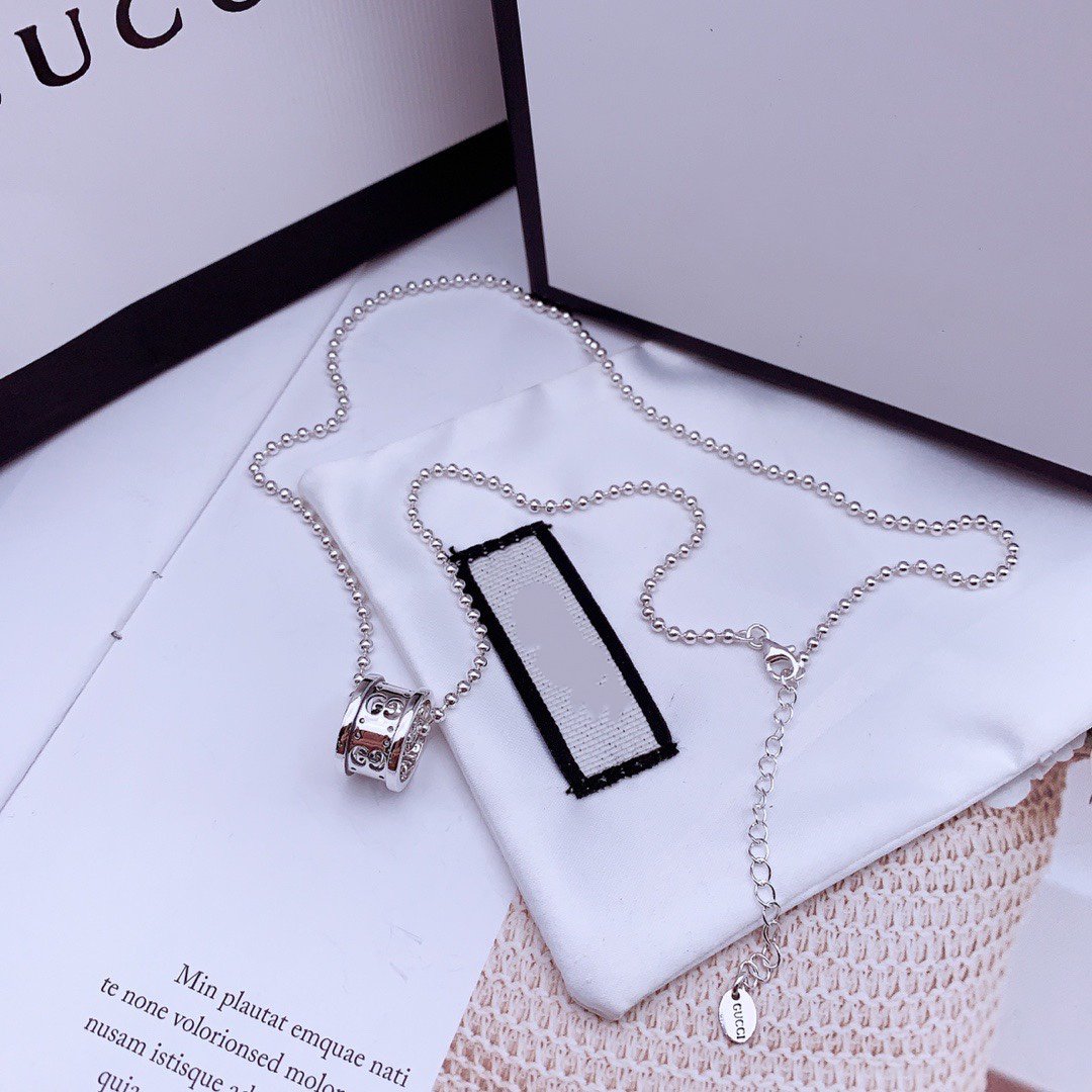 Luxury Gucci NECKLACE GG ICON WHITE GOLD