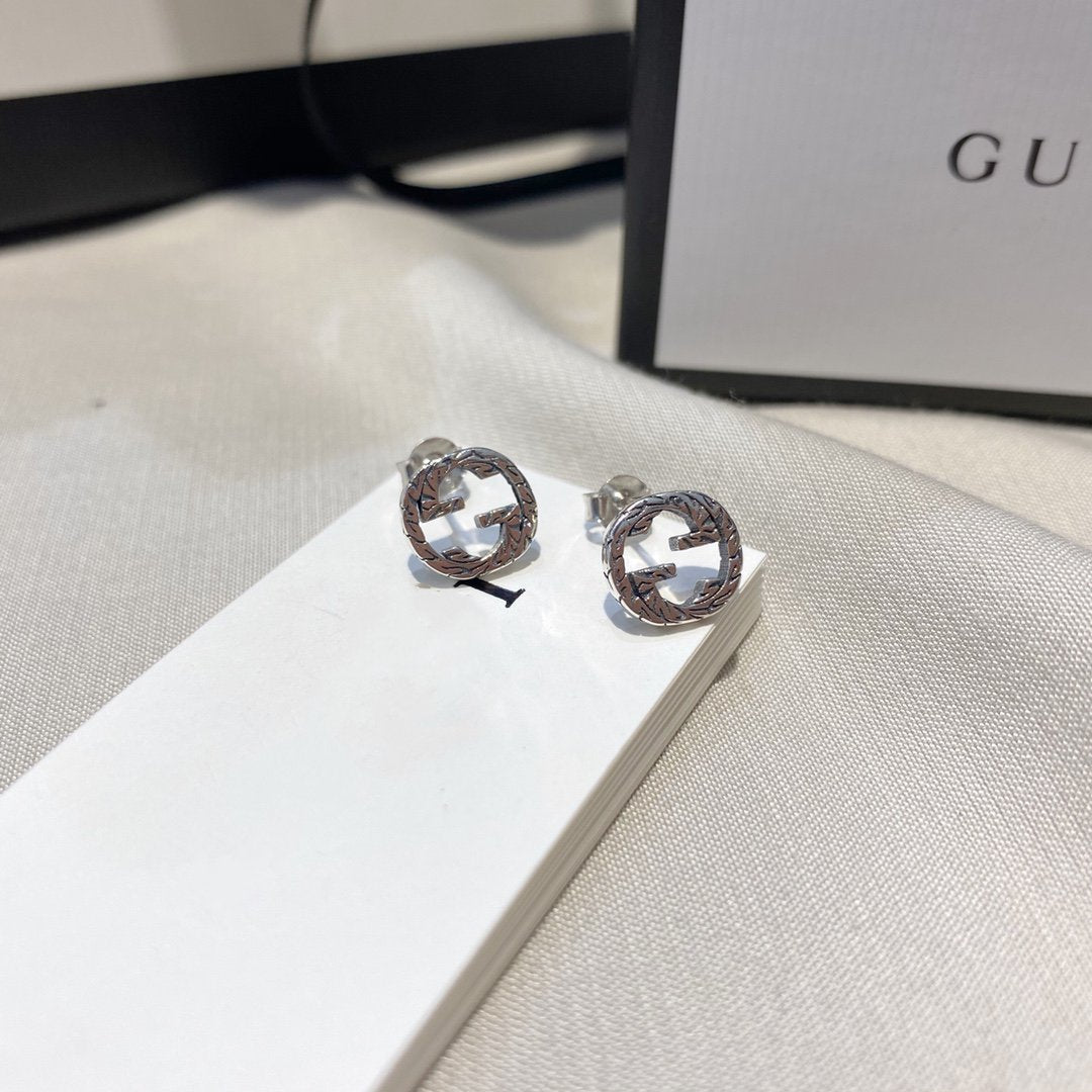 Luxury Gucci INTERLOCKING G EARRINGS SILVER